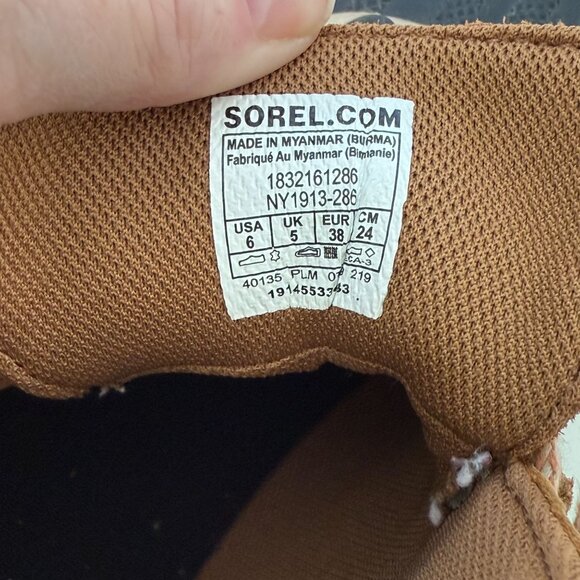 Sorel Womens Waterproof Duck Boots Size 6 Tan Leather & Rubber - Picture 8 of 9